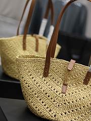 YSL Small Panier Natural Raffia Tote Bag - 5