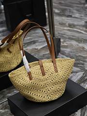 YSL Small Panier Natural Raffia Tote Bag - 6