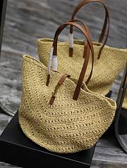 YSL Large Panier Natural Raffia Tote Bag - 3