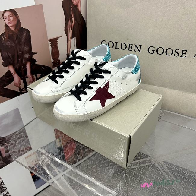 Golden goose super star blue/ red sneakers - 1