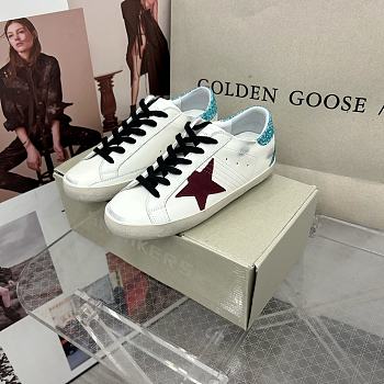 Golden goose super star blue/ red sneakers