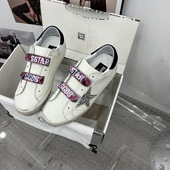 Golden Goose Old School touch-strap white sneakers