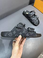 Louis Vuitton black monogram slippers  - 3