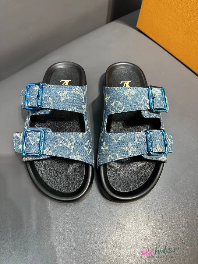 Louis Vuitton denim monogram slippers - 1