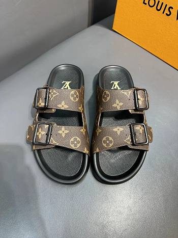 Louis Vuitton brown monogram slippers