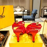 Fendi Colibri Ff Mesh Slingback Red Heels - 3