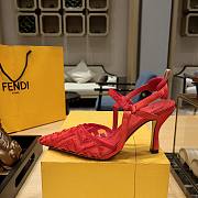 Fendi Colibri Ff Mesh Slingback Red Heels - 6