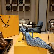 Fendi Colibri Ff Mesh Slingback Denim Heels - 2