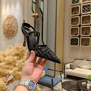 Fendi Colibri Ff Mesh Slingback Black Heels - 5