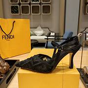 Fendi Colibri Ff Mesh Slingback Black Heels - 2