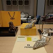 Fendi Colibri Ff Mesh Slingback Gold Heels - 4