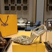 Fendi Colibri Ff Mesh Slingback Gold Heels - 2