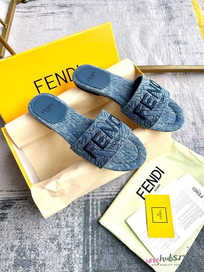 Fendi denim slippers - 1