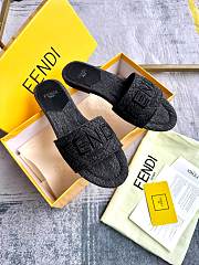 Fendi black denim slippers - 1