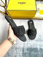 Fendi black denim slippers - 2