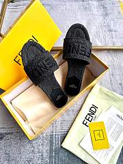 Fendi black denim slippers - 3