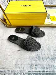 Fendi black denim slippers - 4