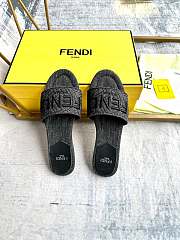 Fendi black denim slippers - 5