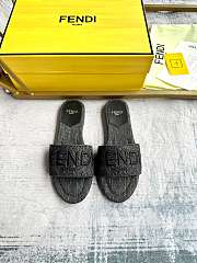 Fendi black denim slippers - 6