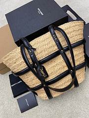 Ysl Caged Raffia Tote Bag - 2