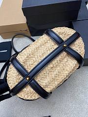 Ysl Caged Raffia Tote Bag - 5