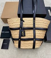 Ysl Caged Raffia Tote Bag - 1