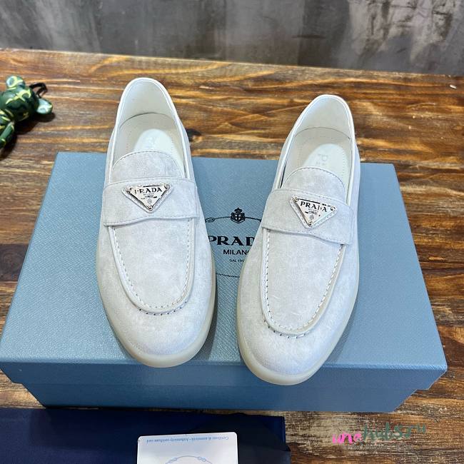 Prada gray suede loafers - 1