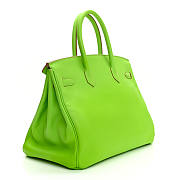 Hermes Birkin 32 Granny Green Swift Silver Hardware Bag - 4