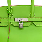 Hermes Birkin 32 Granny Green Swift Silver Hardware Bag - 2