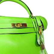 Hermes Kelly 32 Green Granny Swift Gold Hardware Bag - 2