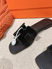 Hermes Oran black suede sandals - 6