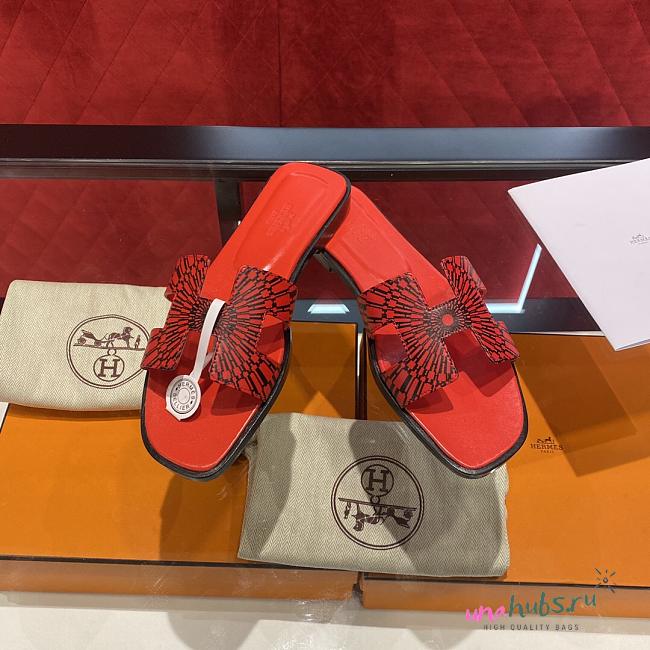 Hermes Oran red sandals - 1