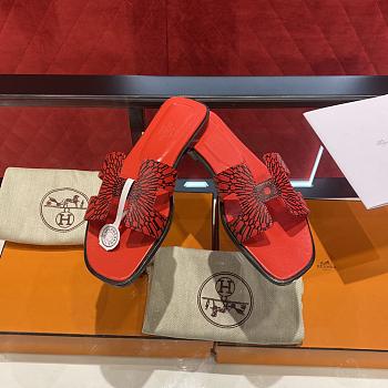 Hermes Oran red sandals