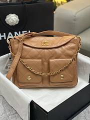 Chanel 24P hobo black lambskin leather bag - 2