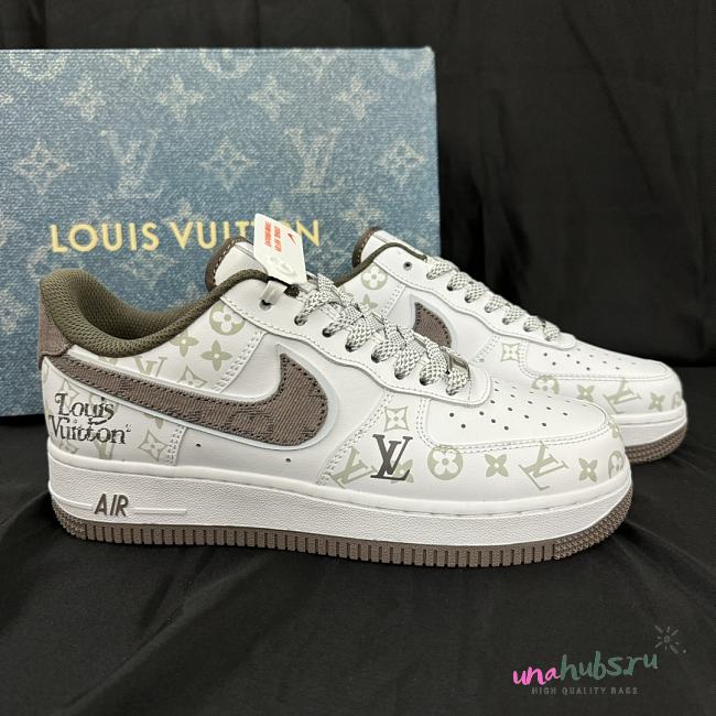 Louis Vuitton X Nike Air Force Low Gray Sneaker - 1