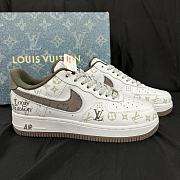 Louis Vuitton X Nike Air Force Low Gray Sneaker - 1