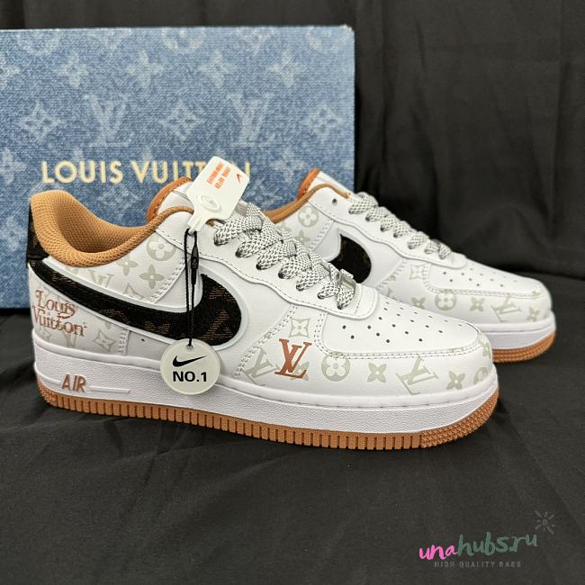 Louis Vuitton X Nike Air Force Low Orange Sneaker - 1