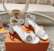 Louis Vuitton white patent heeled sandal 6.5cm - 1