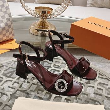 Louis Vuitton red patent heeled sandal