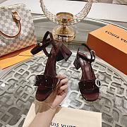 Louis Vuitton red patent heeled sandal - 4