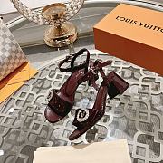 Louis Vuitton red patent heeled sandal - 3