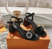 Louis Vuitton black patent heeled sandal - 1