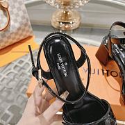 Louis Vuitton black patent heeled sandal - 6