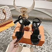 Louis Vuitton black patent heeled sandal - 2