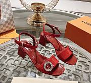 Louis Vuitton pure red patent heeled sandal - 1