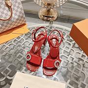 Louis Vuitton pure red patent heeled sandal - 6