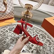 Louis Vuitton pure red patent heeled sandal - 5