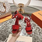 Louis Vuitton pure red patent heeled sandal - 3