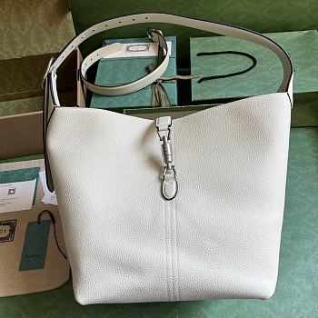 Gucci Jackie 1961 GG supreme white leather shoulder bag