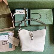 Gucci Jackie 1961 GG supreme white leather shoulder bag - 2